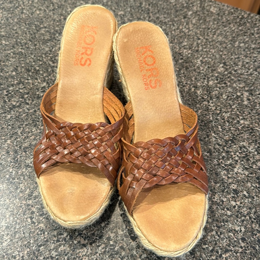 Kors Michael Kors, leather weave wedges